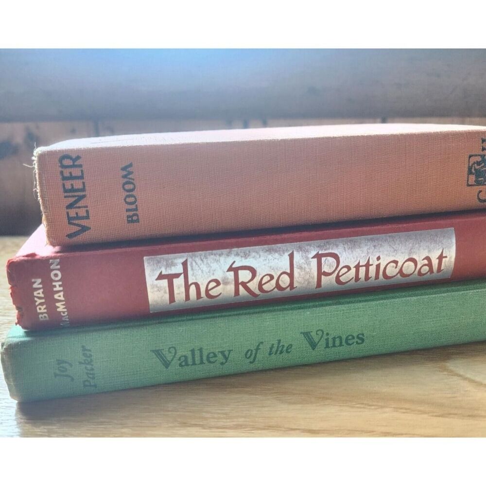 Lot 3 Vintage Books Decorative Covers Autumn Vibes Aesthetics Red Orange Green